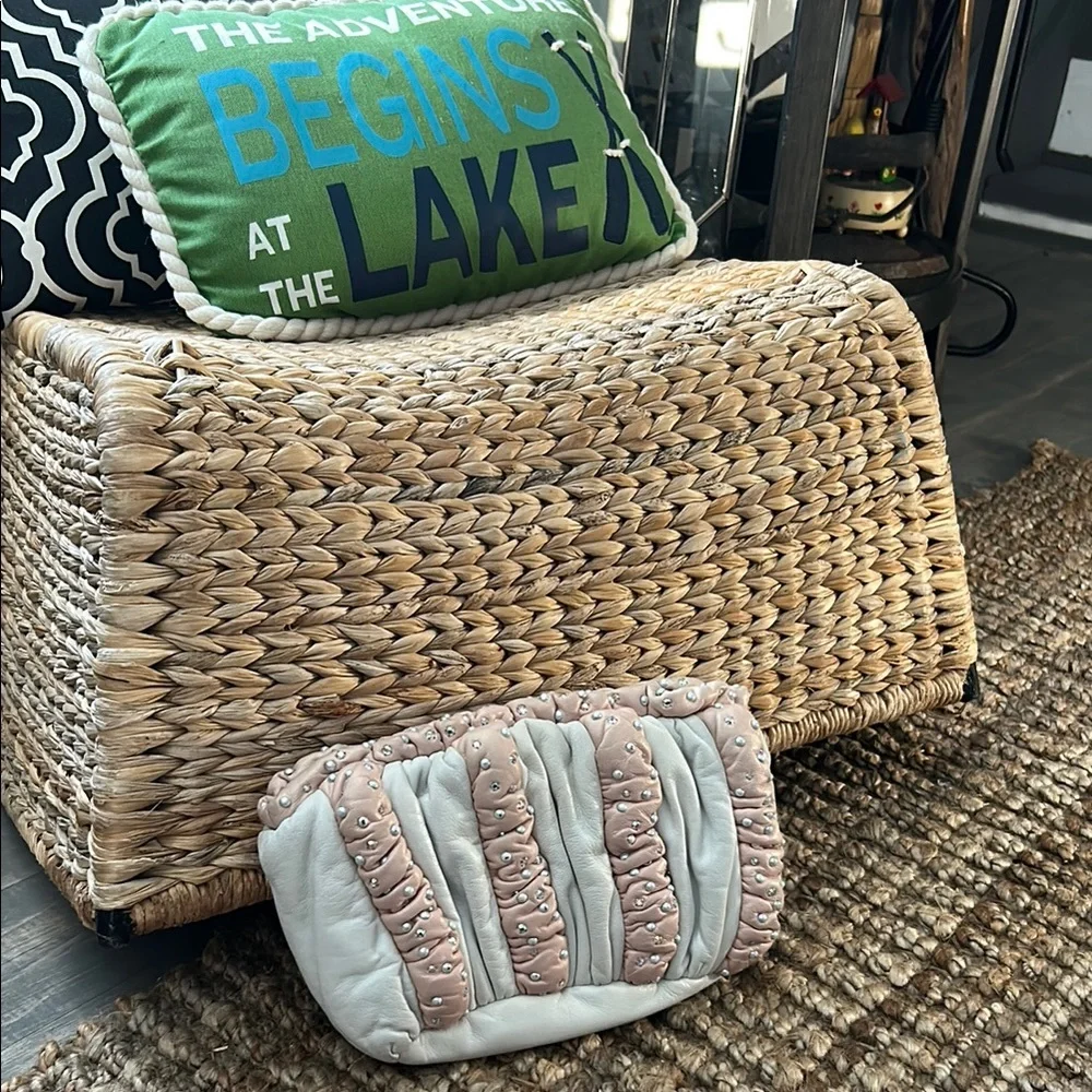 Rita Diana Mylinka Vintage Pink Creme Studded Puffer Clutch